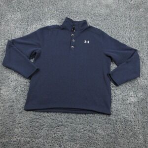 Under Armour Sweatshirt Mens XL Blue ColdGear Snap Mock Neck Fleece Pullover